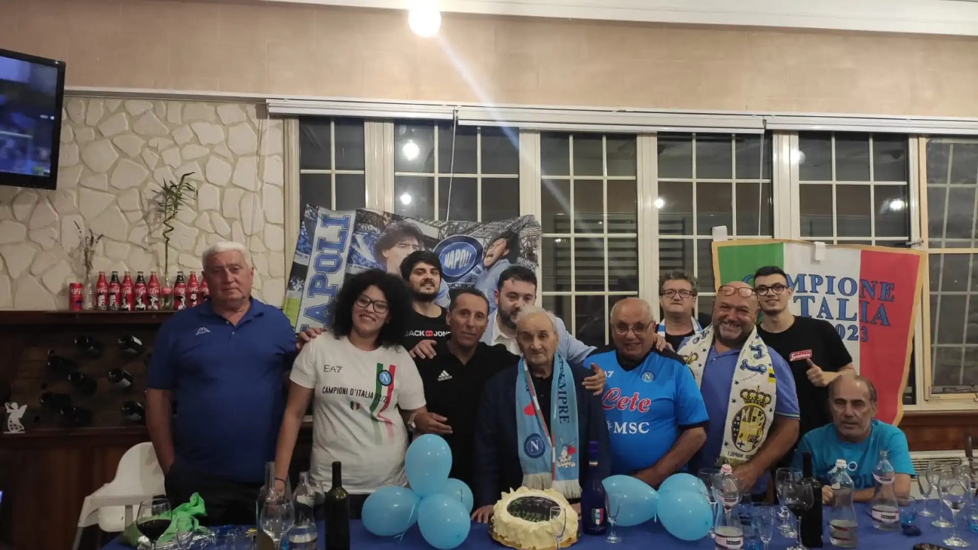 Colli a Volturno: i tifosi del Napoli del paese omaggiano il Napoli ed il terzo scudetto partenopeo.